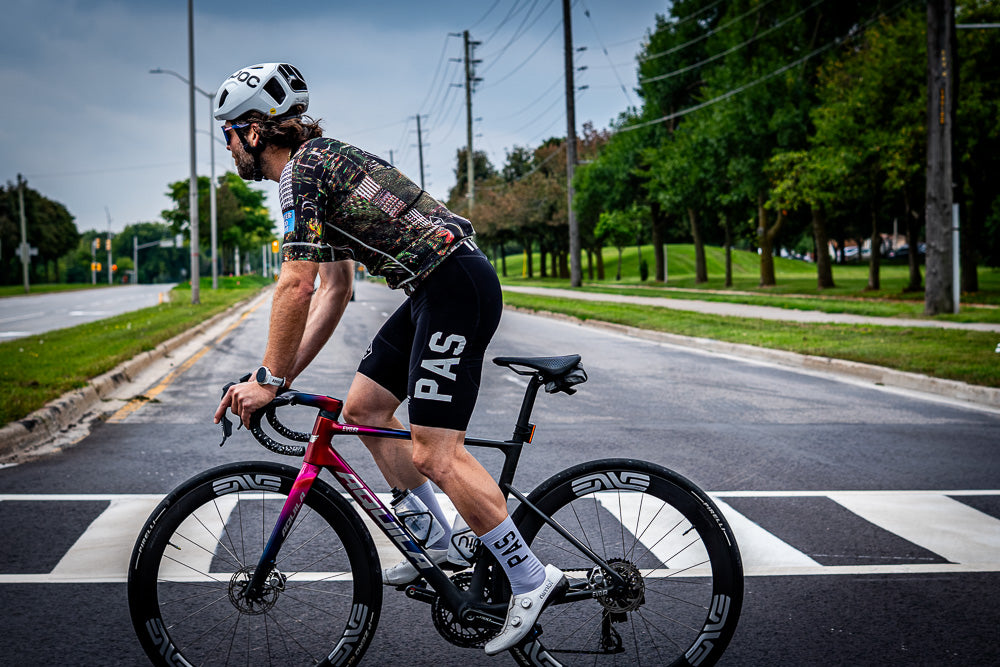 A rider on a pink Aquila EVO R